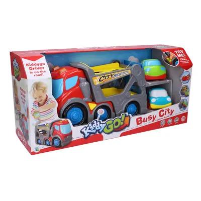 Kiddy Car vontatóautó effektekkel 31 cm 2 autó 9 cm, Wiky Vehicles, W012388