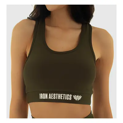 Női sportmelltartó STUFFED - Iron Aesthetics, katonazöld