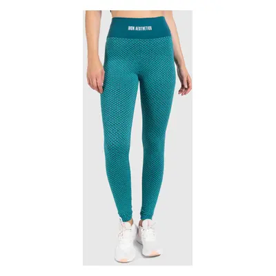 Női texturált leggings Iron Aesthetics, smaragd