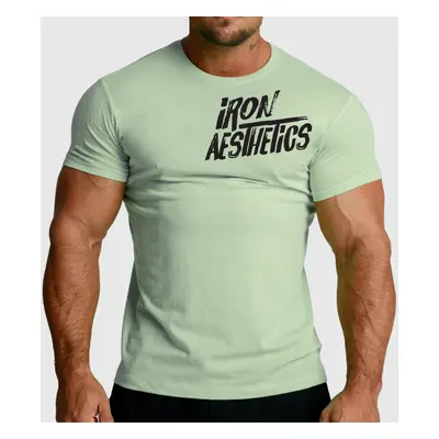 Férfi fitness póló Iron Aesthetics Splash, sage zöld