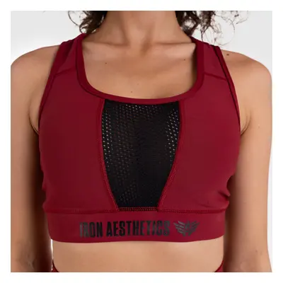 Női sportmelltartó Grid - Iron Aesthetics, bordó