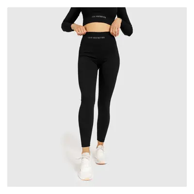 Női magasderekú leggings Iron Aesthetics Rib, fekete