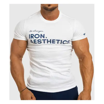 Férfi fitness póló Iron Aesthetics Be Stronger, fehér