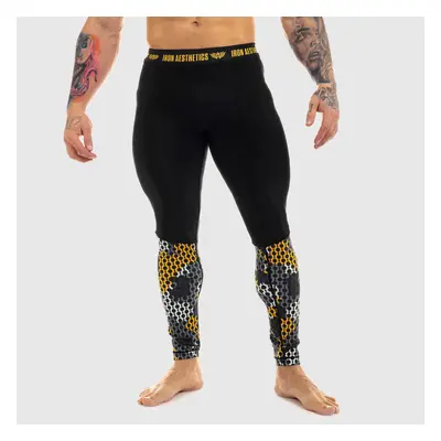 Férfi leggings Iron Aesthetics Net Camo Sárga