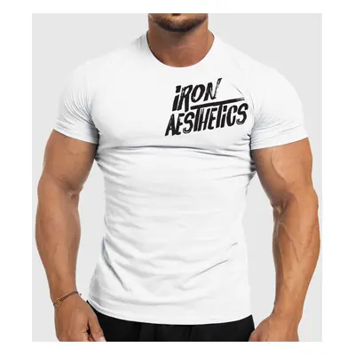 Férfi fitness póló Iron Aesthetics Splash, fehér