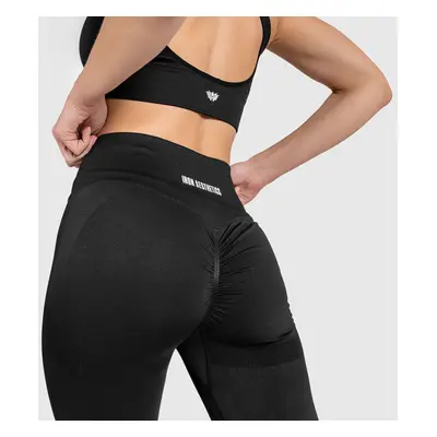 Varrás nélküli leggings Iron Aesthetics Seamless Butt, fekete