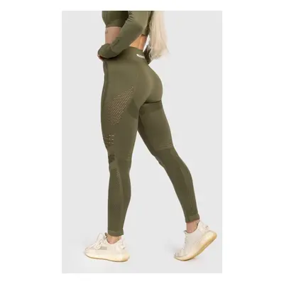 Magasderekú varrás nélküli leggings Iron Aesthetics Rift, zöld