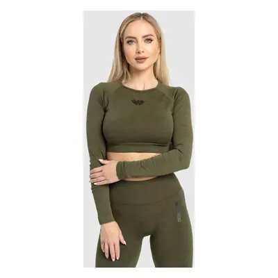 Női sport crop top Iron Aesthetics Solid, zöld