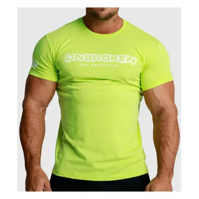 Férfi fitness póló Iron Aesthetics Unbroken, lime zöld