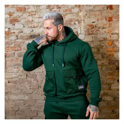 Kapucnis pulóver Iron Aesthetics Cargo Hoodie, zöld