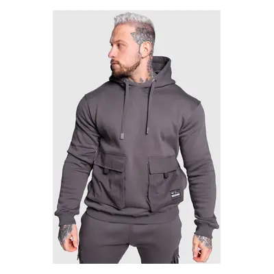 Kapucnis pulóver Iron Aesthetics Cargo Hoodie, sötétszürke