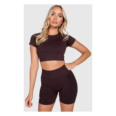 Crop top felső Iron Aesthetics Uplift, barna