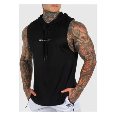 Sportatléta Iron Aesthetics Hoodie Tank, fekete