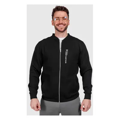 Férfi bomber pulcsi Iron Aesthetics Zipper, fekete