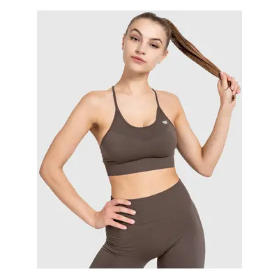 Varrás nélküli sportmelltartó Iron Aesthetics Seamless Sleek, barna