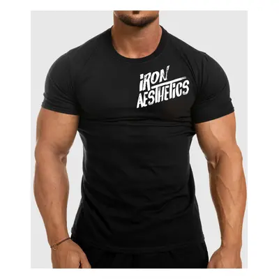 Férfi fitness póló Iron Aesthetics Splash, fekete