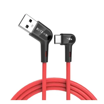 Blitzwolf BW-AC1 kábel USB / USB-C 3A 1.8m, piros (BW-AC1 1.8M)