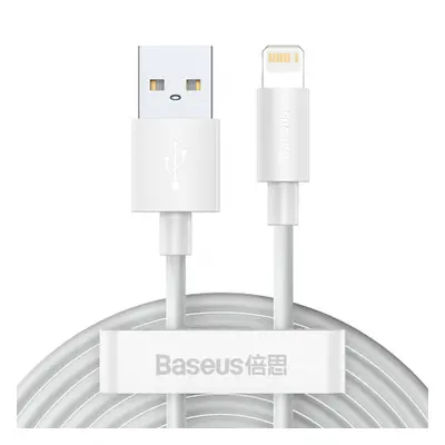 Baseus Simple Wisdom 2x kábel USB / Lightning PD 2.4A 1.5m, fehér (TZCALZJ-02)