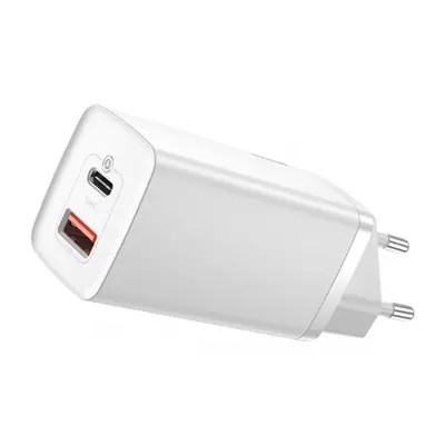 Baseus GaN2 Lite hálózati töltő adapter USB / USB-C 65W, fehér (CCGAN2L-B0 2)