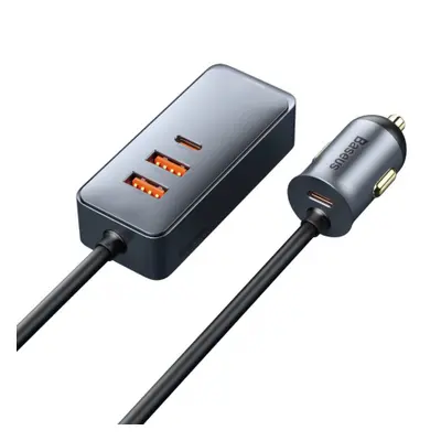 Baseus Share Together autós töltő 2x USB / 2x USB-C 120W QC PD, szürke (CCBT-A0G)