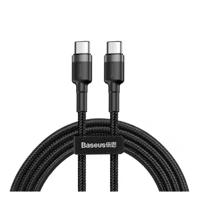 Baseus Cafule kábel USB-C / USB-C PD2.0 QC3.0 3A 2m, fekete/szürke (CATKLF-HG1)