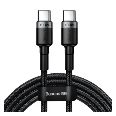 Baseus Cafule kábel USB-C / USB-C PD 2.0 5A 2m, szürke (CATKLF-ALG1)