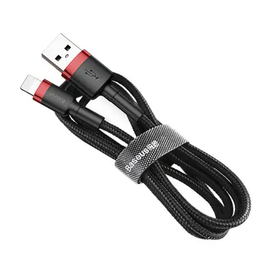 Baseus Cafule kábel USB / Lightning QC3.0 1m, fekete/piros (CALKLF-B19)