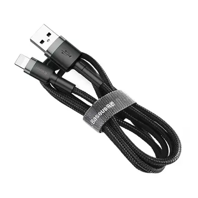 Baseus Cafule kábel USB / Lightning QC 3.0 2.4A 1m, fekete/szürke (CALKLF-BG1)