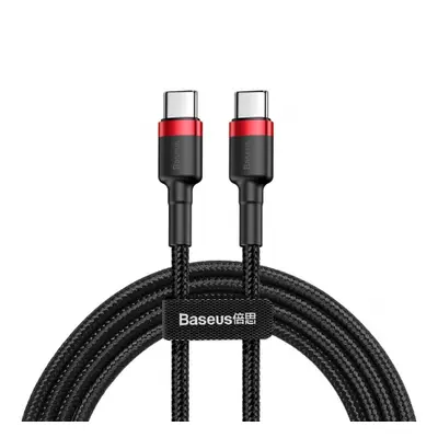 Baseus Cafule kábel USB-C / USB-C PD2.0 3A QC 3.0 2m, fekete/piros (CATKLF-H91)