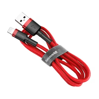 Baseus Cafule Durable Nylon Braided kábel USB / Lightning QC3.0 2m, piros (CALKLF-C09)