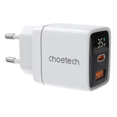 Choetech PD6052 GaN hálózati töltő USB / USB-C 35W, fehér