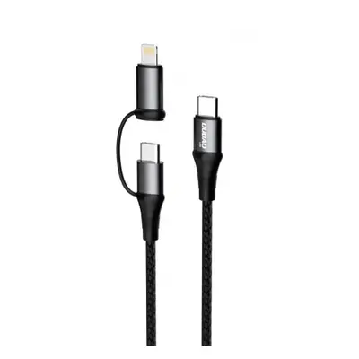 Dudao L20 kábel USB-C / USB-C PD 60W + Lightning 18W QC 3.0 1m, szürke (L20 gray)