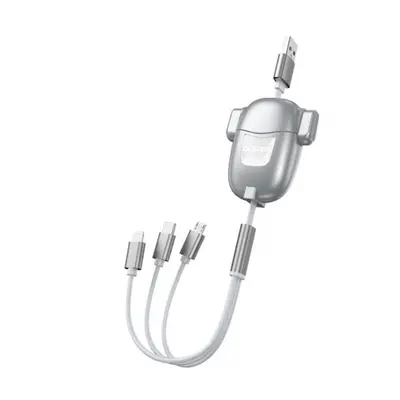 Dudao L8Pro 3in1 kábel USB - Micro USB / Lightning / USB-C 3A 25-110cm, szürke (L8Pro)