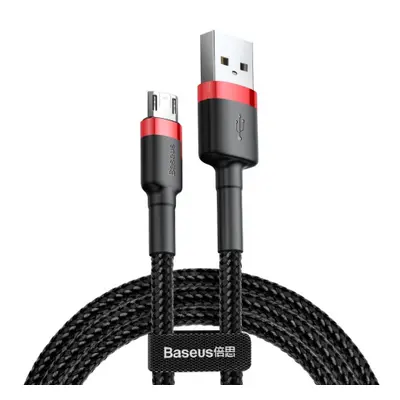 Baseus Cafule kábel USB / micro USB QC 3.0 1.5A 2m, fekete/piros (CAMKLF-C91)