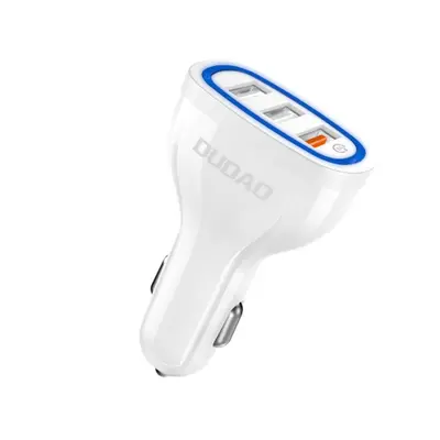 Dudao R7S autós töltő 3x USB QC 3.0 2.4A 18W, fehér (R7S white)