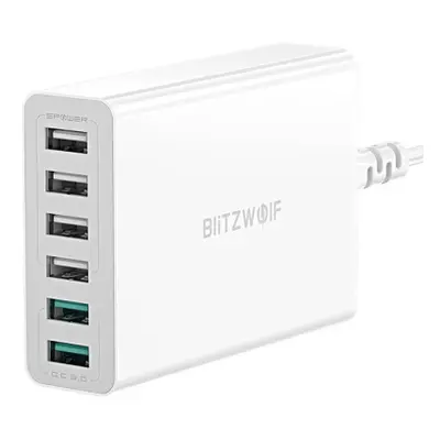 Blitzwolf BW-S15 hálózati töltő adapter 6x USB QC 60W, fehér (BW-S15 EU)