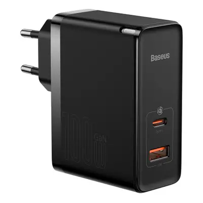 Baseus GaN5 Pro hálózati töltő adapter USB / USB-C 100W QC PD, fekete (CCGP090201)