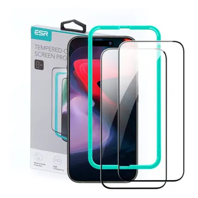 ESR Screen Protector 2x üvegfólia iPhone 15 Pro Max, fekete