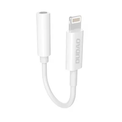 Dudao L16 adapter Lightning / 3.5mm mini jack M/F 10cm, fehér (L16 + white)