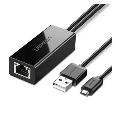 Ugreen USB külső hálózati adapter Chromecast + kábel 1m, fekete (30985)