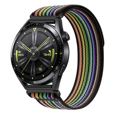 BStrap Velcro Nylon szíj Garmin Venu 2, black rainbow (SSG029C0308)