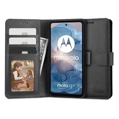 Tech-Protect Wallet könyv tok Motorola Moto G24 / G24 Power / G04, fekete