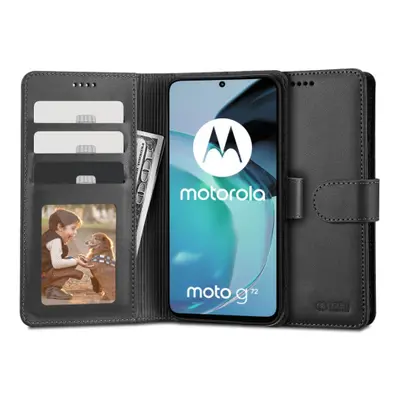 Tech-Protect Wallet könyv tok Motorola Moto G72, fekete