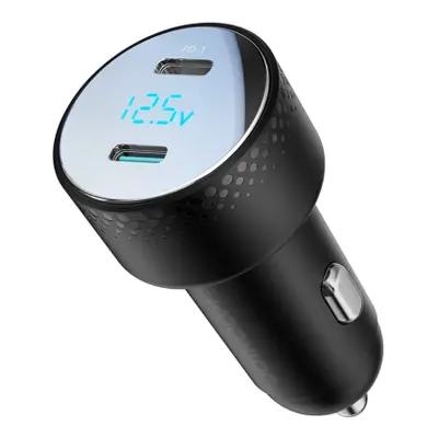 Joyroom JR-CCD02 autós töltő 2x USB-C 70W, fekete