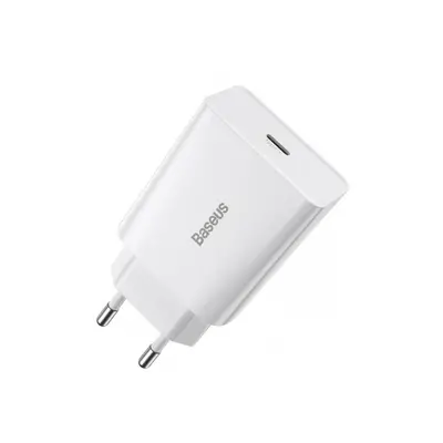 Baseus Speed Mini hálózati töltő adapter 1C PD 20W 3A, fehér (CCFS-SN02)