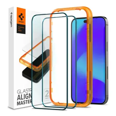 Spigen Alm Glass.Tr 2x üvegfólia iPhone 14 Pro, fekete (AGL05216)