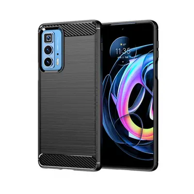 MG Carbon Case Flexible szilikon tok Motorola Moto Edge 20 Pro, fekete