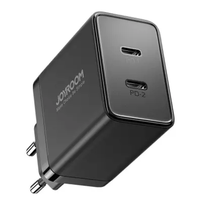 Joyroom JR-TCF09 hálózati töltő adapter 2x USB-C 40W, fekete (JR-TCF09)