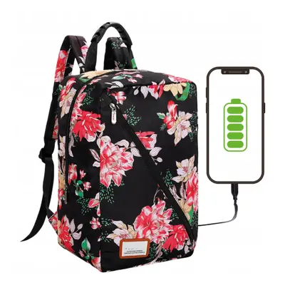 MG Bcross hátizsák beépített USB kábellal 20L, pink flowers