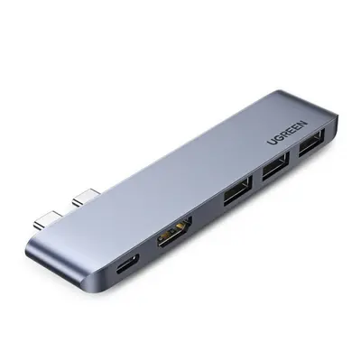 Ugreen HUB adapter MacBook Pro / Air, 2x USB-C / 3x USB 3.0 / HDMI, szürke (60559)